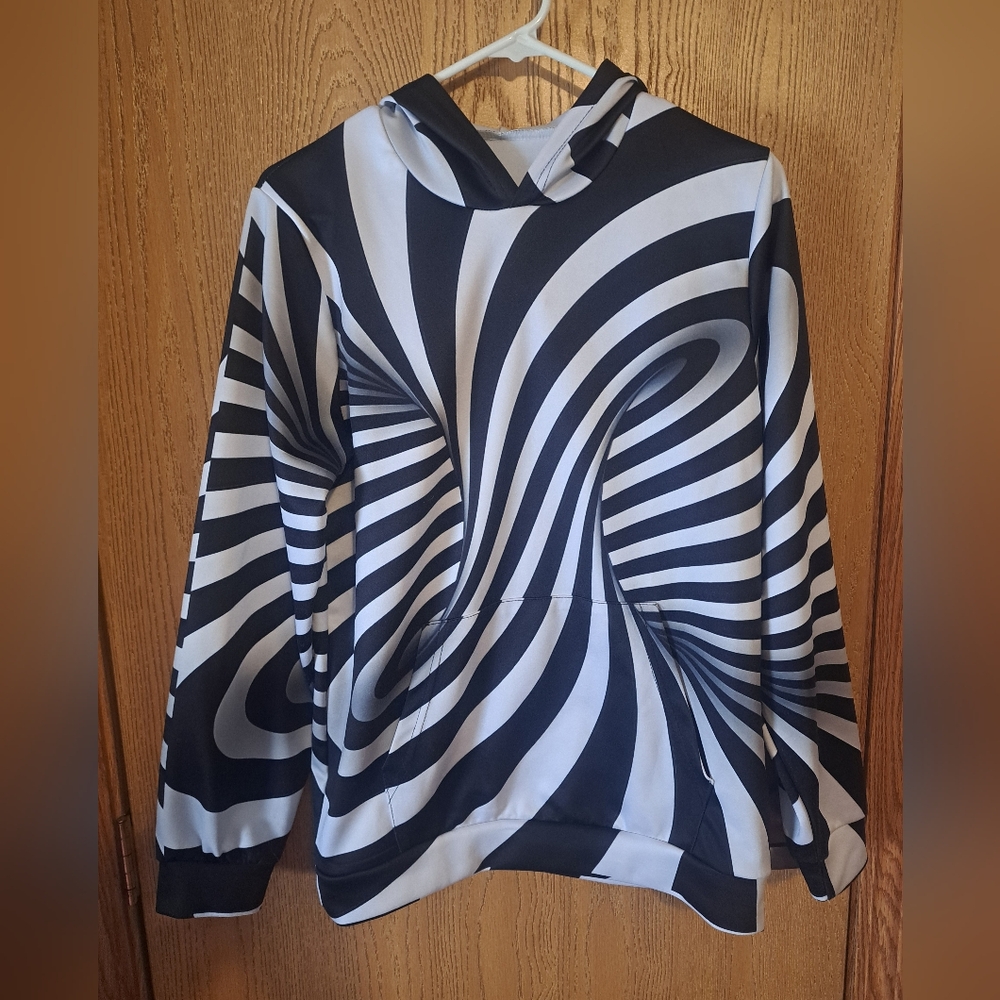 Black and White Swirl Hoodie